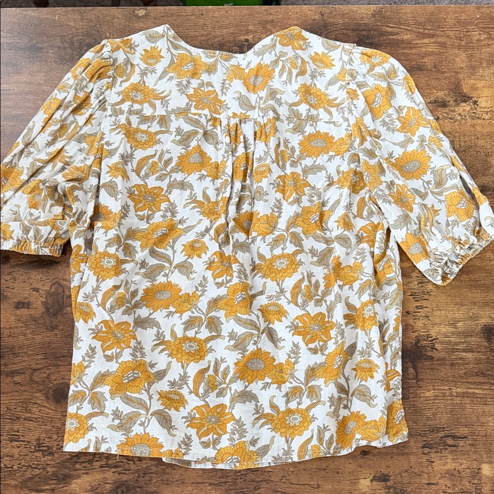 Anthropologie| cupcakes & cashmere Sunflower Blouse - Picture 7 of 7